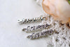 Antique Silver Love Me Connector Charms 5x26mm Set of 30 A8055