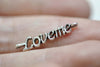 Antique Silver Love Me Connector Charms 5x26mm Set of 30 A8055