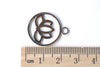Antique Silver Outlined Lotus Flower Ring Charms Set of 20 A8050