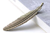 Antique Bronze Super Large Feather Pendants 22x106mm Set of 6 A8056