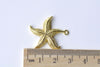 Shiny Gold Starfish Sea Star Pendants Charms 23mm Set of 10 A8060