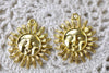 Gold Sun Face Charms Pendants 30mm Set of 10 A8061