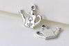 Antique Silver Flower Watering Can Charms Set of 20 A7950
