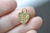 Gold Heart Charms Double Sided 12x15mm Set of 40 A8083