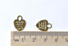 Gold Heart Charms Double Sided 12x15mm Set of 40 A8083