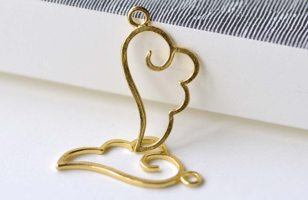 Gold Angel Wing Frame Charms 9x18mm Set of 20 A8085