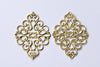 Raw Brass Filigree Rhombus Stamping Embellishments Set of 10 A8088