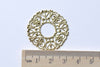 10 pcs Raw Brass Filigree Heart Floral Stamping Embellishments A8089