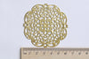 Large Raw Brass Filigree Floral Stamping Embellishments Set of 5 A8087