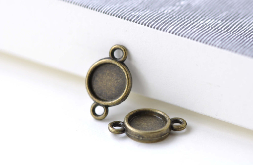Pendant Tray Connector Bezel Setting Match 8mm Cabochon A8092