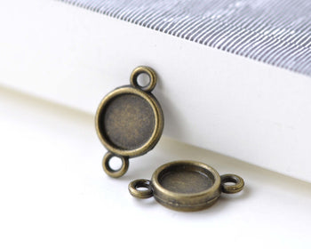 Pendant Tray Connector Bezel Setting Match 8mm Cabochon A8092