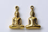 Sitting Buddha Charms Antique Gold Religious Pendants Set of 5 A8100