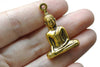 Sitting Buddha Charms Antique Gold Religious Pendants Set of 5 A8100