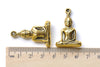 Sitting Buddha Charms Antique Gold Religious Pendants Set of 5 A8100