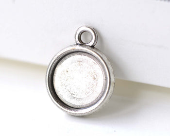 Pendant Tray Antique Silver Base Settings A8103