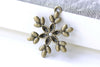 Antique Bronze Snowflake Leaf Charms Pendants Set of 10 A8104