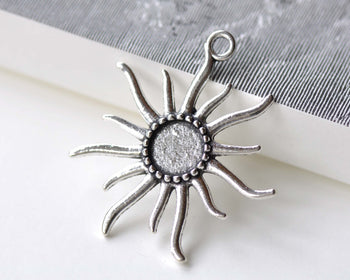 Sun Eye Pendant Tray Base Settings Match 12mm Cabochon A8093