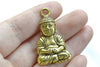 Antique Gold Sitting Buddha Charms 24x34mm Set of 5 A8099