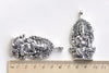 Antique Silver Thai Elephant Pendants Charms 32x62mm Set of 5 A8102