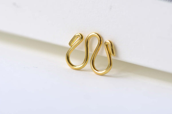 Gold M Bail Clasps Necklace Chain End Connector  Set of 20  A8108