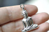Antique Silver Sitting Buddha Charms Religious Pendants Set of 5 A8114
