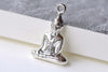 Antique Silver Sitting Buddha Charms Religious Pendants Set of 5 A8114