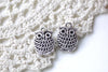 Antique Silver Owl Charms Double Sided 13x18mm Set of 10 A8116