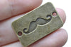 Moustache Connector Antique Bronze Rectangle Charms Set of 10 A8122