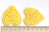 Yellow Resin Heart Flower Cameo Cabochon Set of 10 A8124