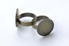 Bronze Ring Blank Shank Base Match 18mm Cabochon Set of 10 A8138