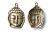Buddha Head Charms Antique Bronze Religious Charms Set of 10 A8134