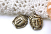 Buddha Head Charms Antique Bronze Religious Charms Set of 10 A8134