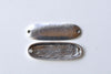 Antique Silver Oval Connectors Blank Tag Charms Set of 10 A8143