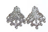 Antique Silver Flat Chandelier Earring Drops Pendant Set of 10 A8146