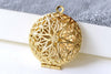 Anti Tarnish 16K Gold Filigree Flower Photo Locket Set of 5 A8150