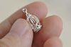 Silver Bird Cage Pendants Charms 7x15mm Set of 10 A8159