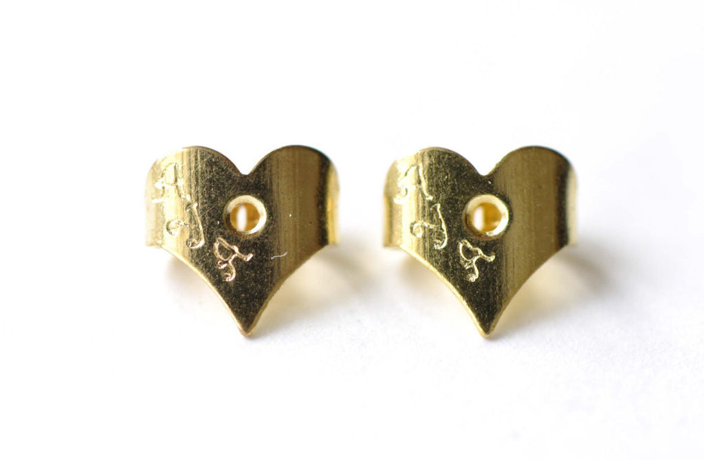Gold Heart Earnuts Earring Stoppers Butterfly Backs Set of 50 A8161
