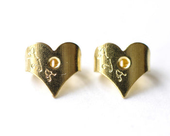 Gold Heart Earnuts Earring Stoppers Butterfly Backs Set of 50 A8161