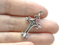 Fancy Cross Charms Antique Silver Royal Pendants Set of 10 A8170