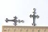 Fancy Cross Charms Antique Silver Royal Pendants Set of 10 A8170