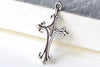 Fancy Cross Charms Antique Silver Royal Pendants Set of 10 A8170