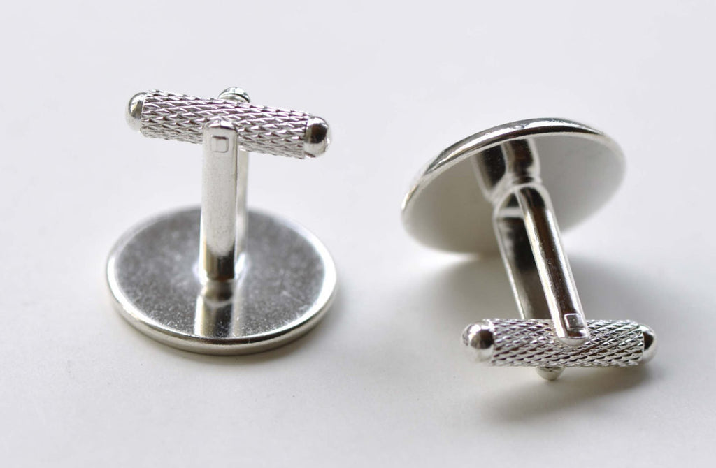 Silver Cuff Links Cufflinks With 18mm Bezel Cup Set of 10 A8053