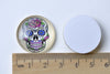 Skull Photo Glass Cabochon Dome Round Cameo 25mm Set of 5 A8201