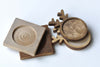 Wooden Pendant Tray Antler/Square Bezel Settings Set of 4