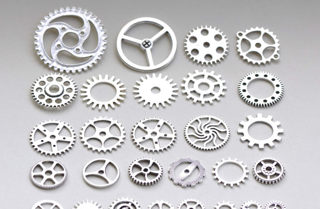 Bulk Gear Mechanical Watch Antique Silver Charms Mixed Style A8223