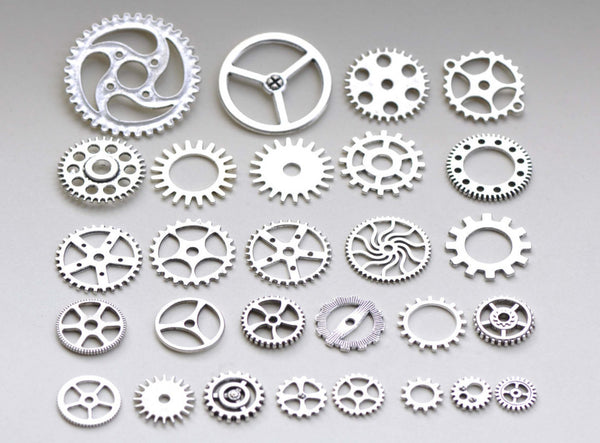 Bulk Gear Mechanical Watch Antique Silver Charms Mixed Style A8223