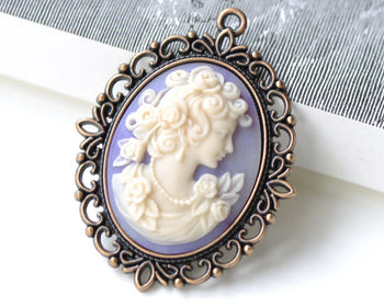 6 pcs Antique Copper Pendant Tray Base Setting 30x40mm Cabochon A8221
