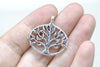 Oval Tree Ring Antique Silver Pendants Charms 27x27mm Set of 10  A8228