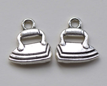 Antique Silver IRON Charms 16x17mm Set of 10 A8232
