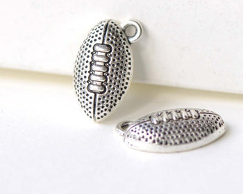 Antique Silver American Football Charms Set of 20 A8243